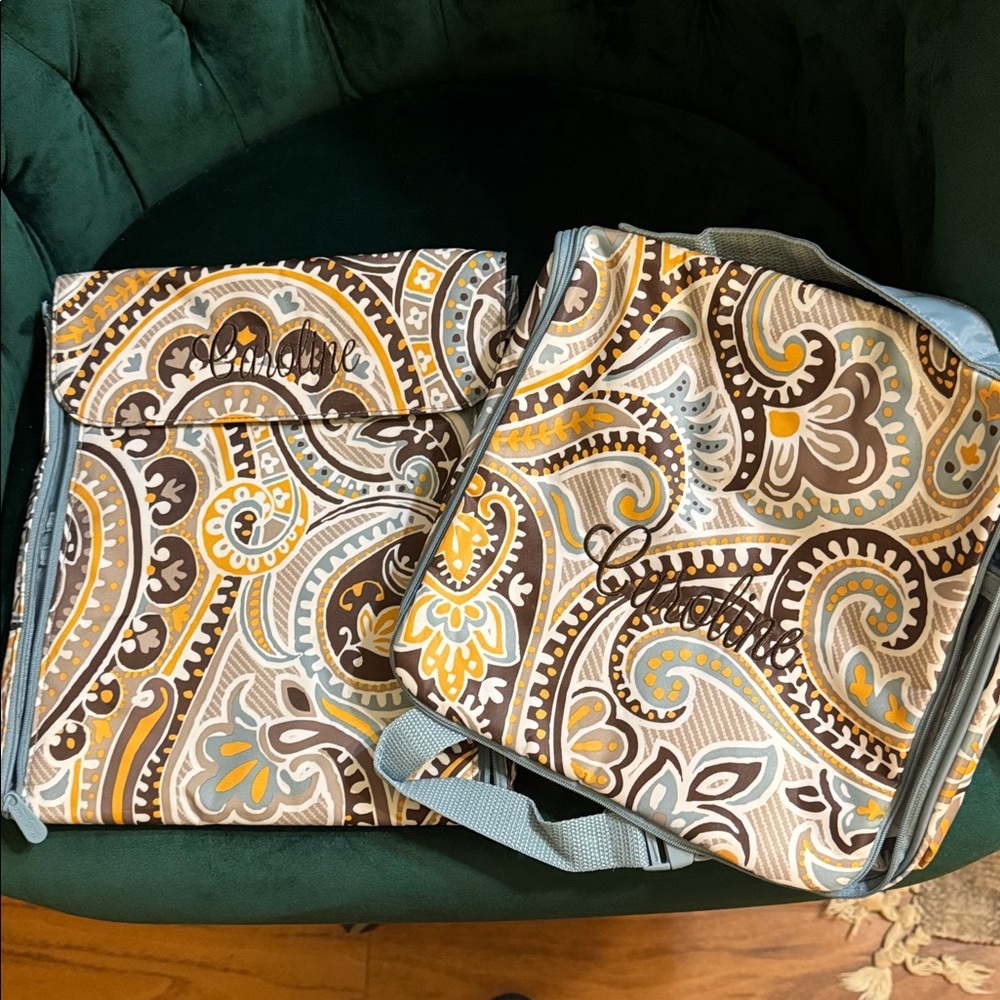 Two Monogramed “Caroline” Travel Cases-sold together
